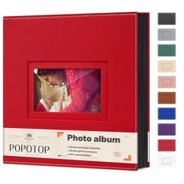 Imagem de popotop Álbum De Fotos 4X6 Com 500 Bolsos E Capa Dura Couro, Livro Grande 50 Páginas Para Família, Viagens, Casamento, Presentes Bebês