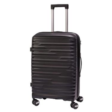 Imagem de Mala De Bordo 10Kg Polipropileno Medidas 55x35x25 Padrão Anac Mala De Viagem Pequena De Mão 4 Rodas Duplas 360° Cadeado Segredo Zíper Antifurto Rígida Leve (PRETO, Pequeno)
