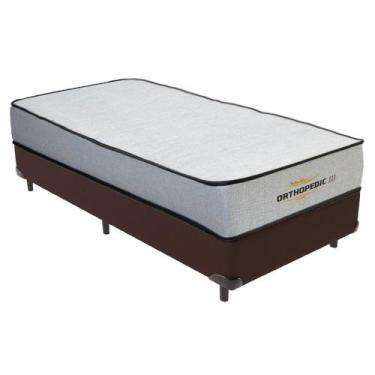 Imagem de Cama Box Solteirão Marrom e Colchão Orthopedic D33 V-Tech