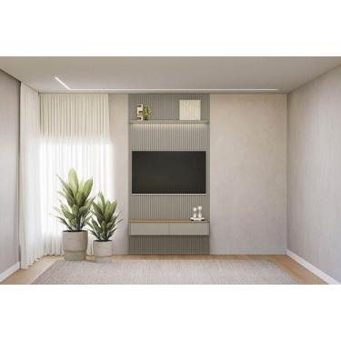 Imagem de Painel Ripado Modular 141 X 250cm com Nicho e Prateleira Curva 1.4 Lin