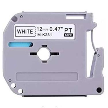 Imagem de Fita Compatível Brother MK 231 T Branca Letra Preta 12mm - Genérica Br