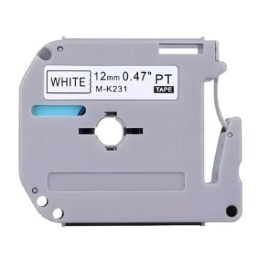 Imagem de Fita Rotuladora M231 Mk231 12mm Compatível Brother Preto/branco