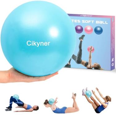 Imagem de Cikyner Bola de Pilates macia, pequena bola de exercício 23-25 cm mini bola de ginástica com canudo inflável, adequada para pilates, ioga, treinamento de corpo inteiro, fisioterapia e melhoria do
