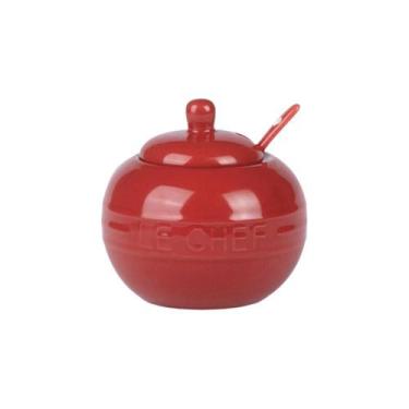 Imagem de Açucareiro Em Cerâmica Le Chef 300ml Haüskraft Vermelho - HAUSKRAFT