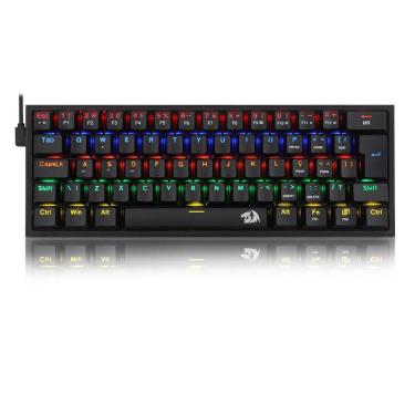 Imagem de Teclado Mecânico Redragon Fizz Preto Rainbow Switch Blue