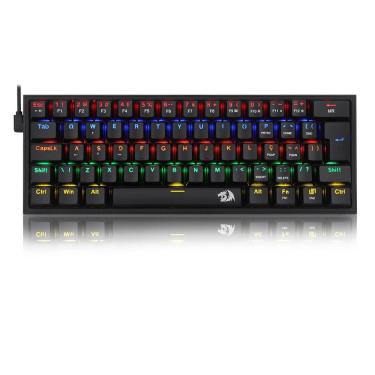 Imagem de Teclado Mecânico Redragon Fizz Preto Rainbow Switch Blue