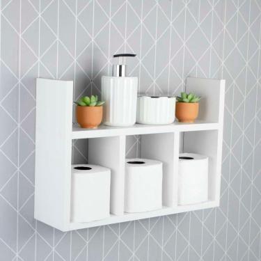 Imagem de Prateleira Decorativa Porta Papel Para Banheiro 40cm Djon