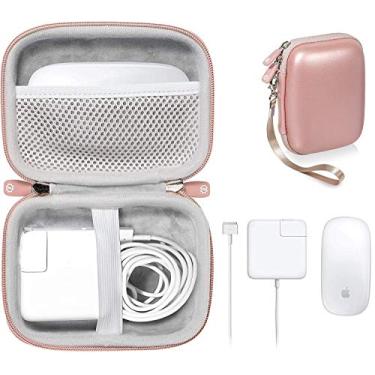 Imagem de GETGEAR Capa para MacBook Magsafe/Magsafe 2 adaptador de carregador, Magic Mouse 1, 2, Lightning Hub, tipo C e hub USB, leitor de cartão, solução de transporte tudo em um (ouro rosa)