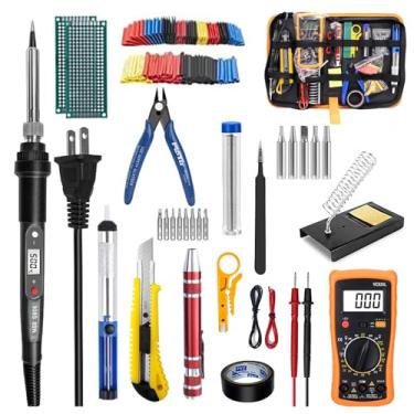 Imagem de 32 em 1 Kit de ferro de solda,Estação de solda 110V com Multímetro Digital,Ferramenta de Soldagem de Temperatura Ajustável de 60w,Ferro de Solda Profissional Completa para Reparo de Eletrônicos.