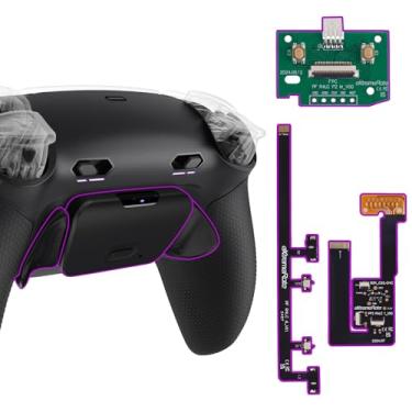 Imagem de eXtremeRate Kit De Pás Traseiras Rise Plus Max Com Travas Gatilho E Empunhadura Emborrachada Para Controle Ps5 Bdm-030 040 050, Botões Remapeáveis - Preto Não