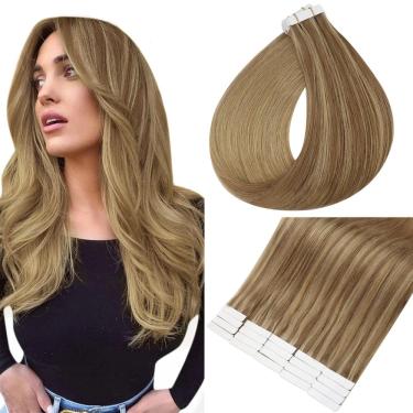 Imagem de Fita adesiva em extensões de cabelo Full Shine Human Hair Color 10 a 16