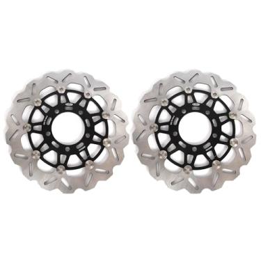 Imagem de Discos de freio dianteiros flutuantes compatíveis com Kawasaki Ninja ZX6R 05-16, ZX10R 04-07, EX650 Ninja 650R ER6N ER6F Versy-s 650 1000 Vulcan 650 S, Z750 Z1000 Z1000SX, Ninja 1000 1000SX. X, preto