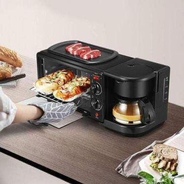 Imagem de 3 em 1 multifuncional máquina de fazer café da manhã elétrica cafeteir