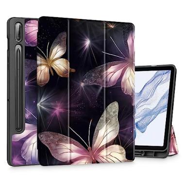 Imagem de Mektron Capa para Samsung Galaxy Tab S9 FE / S9 11 polegadas 2023 X710/X716B/X718U, capa rígida fosca embutida com função de despertar/hibernar automaticamente, suporte multiângulo para Galaxy S9,