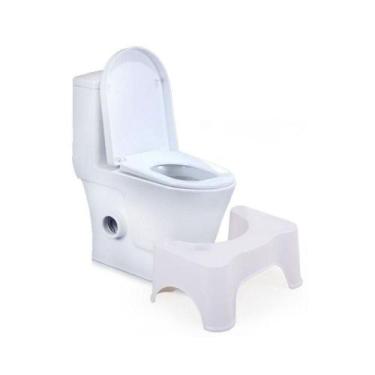 Imagem de Banquinho De Cocoras Apoio De Pés Baby Style Rosa Branco