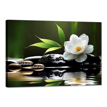 Imagem de YIOZHAOFH Arte de parede de flor de lótus, tela Zen, inspiração, exalação, pôster preto, spas, natureza, impressões, imagens para meditação, decoração de parede, arte emoldurada pronta para pendurar