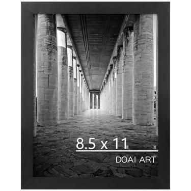 Imagem de DOAI ART Moldura de certificado de 21 x 28 cm, moldura de grau de documento de diploma de 21 x 27 cm para parede e mesa, preta