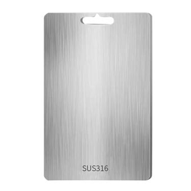 Imagem de Ioensy Tábua de corte de aço inoxidável dupla face, prática, moderna e multifuncional para caminhadas, cozinha ao ar livre, carne, 34cmx23cm