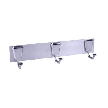 Imagem de Kit com 2 Cabides de Parede 3 Ganchos Escovado com Verniz Premium Pr4290 Ducon Metais C...