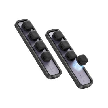 Imagem de iWALK Suporte de cabo magnético, organizador de cabos de mesa adesivo reutilizável para cabos de 2 a 6 mm, 4 clipes para cabos Lightning e USB C/Micro, gruda em madeira, vidro, metal, mármore, pacote