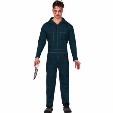 Imagem de Fantasia Masculina de Halloween Cosplay Macacão Azul Assassino Serial 