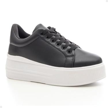 Imagem de Tênis Tenehi Preto Feminino Casual Sola Plataforma Confortável Moderno (preto, BR, Adulto, Numérico, 38)