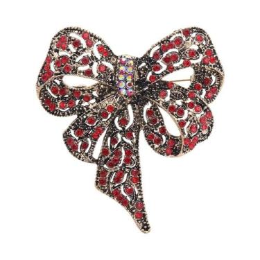 Imagem de Broches de Arco com Strass Brilhantes - Acessório de Festa Unissex, Ve