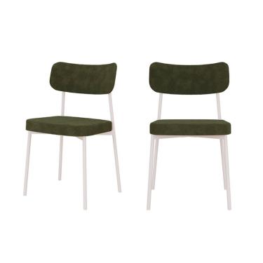 Imagem de Conjunto com 2 Cadeiras Mona Poliéster Verde e Branco