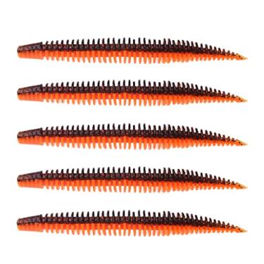 Imagem de 10 peças/lote isca artificial, isca macia de cauda de pino de larva 80 mm 2,3 g isca macia de silicone de duas cores iscas de água doce