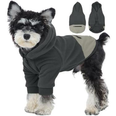 Imagem de Nanaki Moletom com capuz para cachorro pequeno, médio e grande, moletom com capuz - moletons elegantes macios com bolso, jaqueta de lã quente roupas de labrador chihuahua inverno (cinza, P (Costas: 29