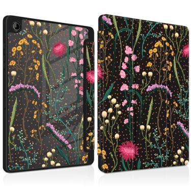 Imagem de MEEgoodo Capa para Samsung Galaxy Tab A9 Plus 27.9 cm 2023 com suporte para caneta S, capa para tablet com revestimento traseiro de acrílico transparente + suporte de três dobras + despertar/hibernar