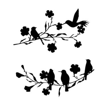 Imagem de Generic Arte de parede de pássaro de metal, decoração de parede, artesanato, placa pendurada exclusiva, decoração para casa, sala de jantar, porta, cerca, 2 Unidades