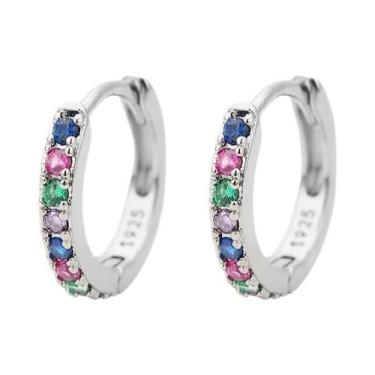 Imagem de Brincos de Argola Huggies Pequenos Arco-Íris - 2 Peças - Para Cartilag