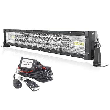Imagem de Willpower Barra De Luz Led Para Carro Reta 22" 270W Com Controle Remoto Estroboscópico 12V, Kit Cabos, Holofote 6000K, Lâmpada Trabalho Direção Fileira Tripla Jeep, Caminhão Off-Road, Suv 4X4