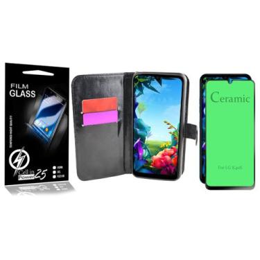 Imagem de Capa Carteira + Película De CERÂMICA LG K40S LMX430bMW 6.1 - Cell In P