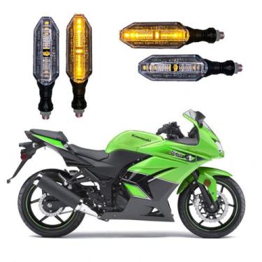 Imagem de KIT 4 Setas Esportivas Pisca de Led Modelo P26 Para Moto KAWASAKI NINJ