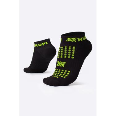 Imagem de Meia Curta para Corrida HUPI Running Pro Preto/Verde 1 Par, Cor: PRETO/VERDE, Tamanho: 36-42
