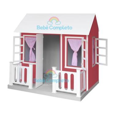 Imagem de Casinha Infantil De Brinquedo 160 Cm Em Madeira Com Gradi - Bebê Compl