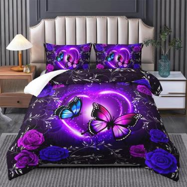 Imagem de Conjunto de edredom Tuzaovy Butterfly Dreamy Purple Queen Size