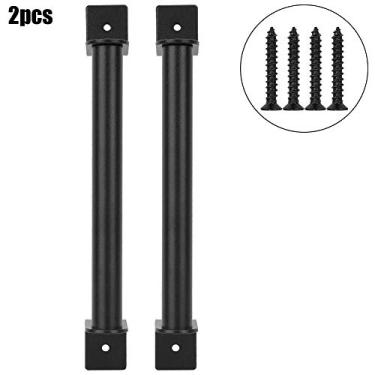 Imagem de Maçaneta da Porta do Celeiro Em Aço Carbono Maçaneta da Porta Deslizante para Serviço Pesado Maçaneta da Porta Deslizante Embutida Liga de Aço Invisível Preto Fosco para Armário