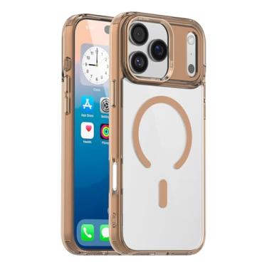 Imagem de FWYANZH Capa transparente para iPhone 17 Pro Max/17 Pro/17 Air/17, carregamento sem fio magnético, fina, proteção contra quedas, antiamarelamento, dourada, 17 Air