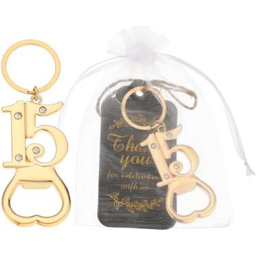 Imagem de Conjunto de 24 lembrancinhas de festa de aniversário de 15 anos para convidados, abridor de garrafas, strass a granel, 15 lembranças, abridor de presente para decoração de aniversário de 15 anos