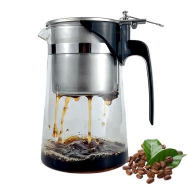 Imagem de Conjunto de cafeteira de aço inoxidável 304, coador de café com interruptor liga/desliga, cafeteira pequena de vidro borossilicato, 50 papéis de filtro, máquina multifuncional de imersão para café (1