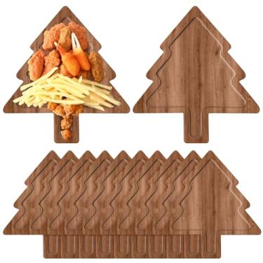 Imagem de Ziliny Bandeja de aperitivo de Natal, 12 peças, tábua de corte de 30 cm, bandejas de servir de acácia, bandeja de madeira para charcutaria, lanche, sobremesa, doces, prato para presentes de cozinha