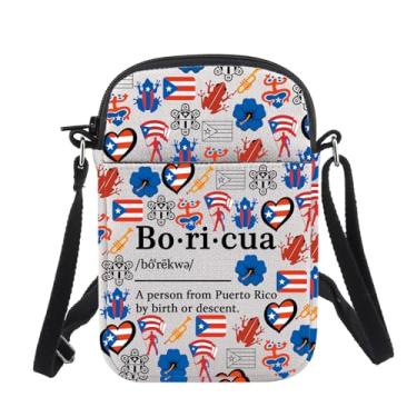 Imagem de CHOORO Puerto Rico Souvenirs Gift Boricua Bolsa tiracolo Mercadoria porto-riquenha cultura porto-riquenha Sling Bag, Boricua B
