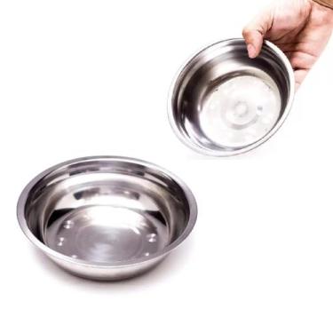 Imagem de Kit 2 Bandejas em Aço Inox Redonda 18cm Para Servir Porções - Chinatow