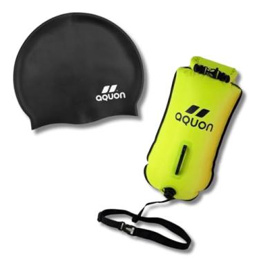 Imagem de Aquon Boia de Segurança para Natação, Laranja, Nylon com PVC, 28L, Dupla Câmara de Ar, 70x37cm, Alta Visibilidade, Ajustável, para Águas Abertas (Limão)