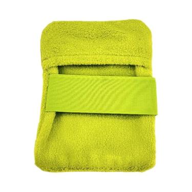 Imagem de OIIBWQ Bolsa para remoção de areia, luva para areia, limpador de lenços umedecidos leves e práticos, acessórios de praia para esportes aquáticos ao ar livre, Amarelo, L