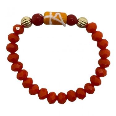Imagem de Pulseira Ewa Firma Cor Laranja Cristal E Silicone
