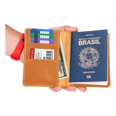 Imagem de Porta Passaporte Porta Documentos/cartões/cédulas Couro Legítimo - lea